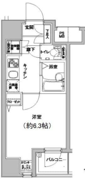 ドルチェ日本橋キャナルシティの物件間取画像