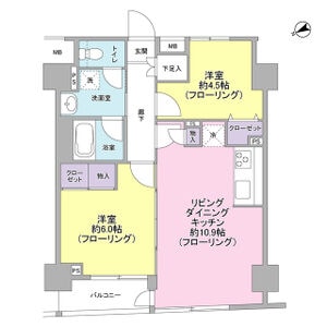 茅場町駅 徒歩3分 6階の物件間取画像