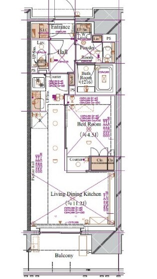 ブランシエスタ浅草蔵前の物件間取画像