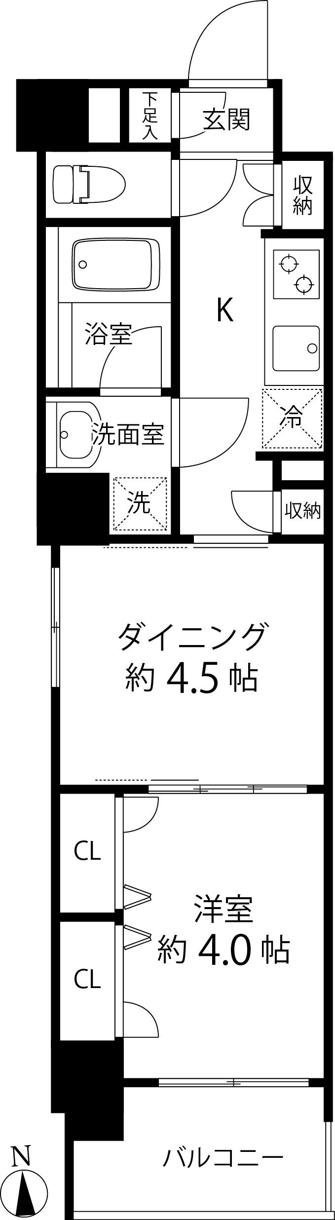 白金高輪駅 徒歩4分 5階の物件間取画像