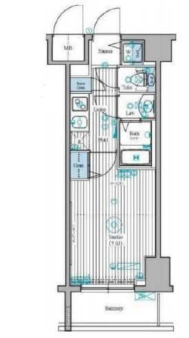 新宿御苑前駅 徒歩2分 13階の物件間取画像