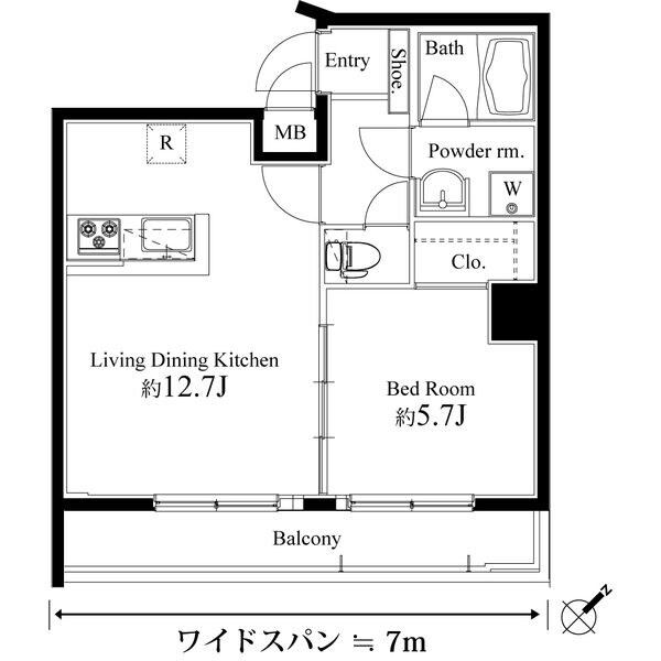 月島駅 徒歩1分 7階の物件間取画像