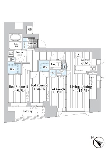 ザ・グランクラッセ日本橋イーストの物件間取画像