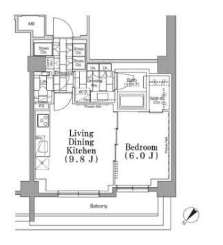 ONE　ROOF　FLAT　TSUKISHIMAの物件間取画像