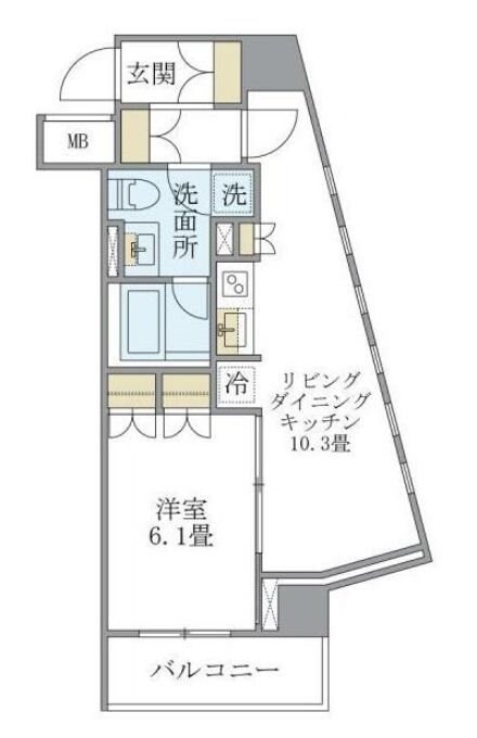 新富町駅 徒歩3分 10階の物件間取画像