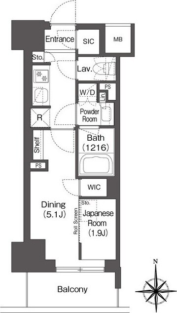 コンフォリア東新宿の物件間取画像