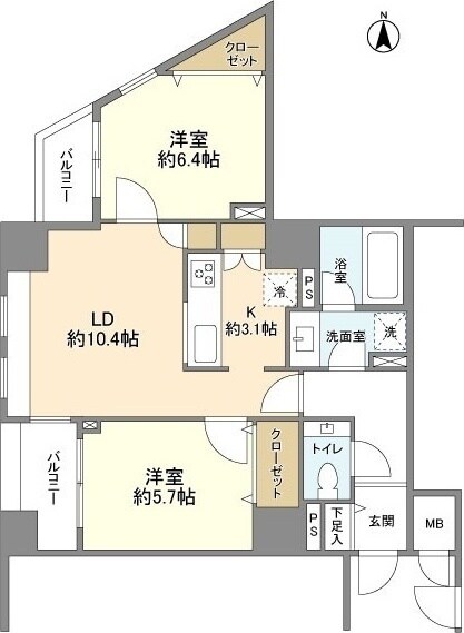 ビラハイツ北の丸の物件間取画像