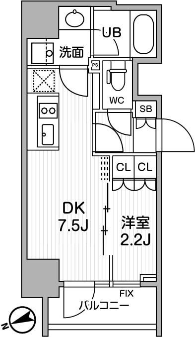 シーズンフラッツ浅草言問通りの物件間取画像