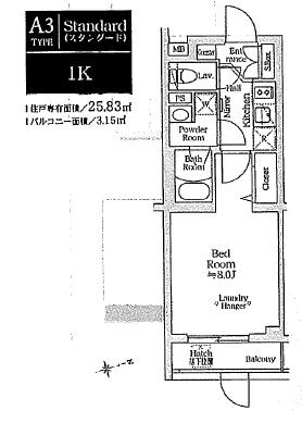 アイルプレミアム西新宿の物件間取画像