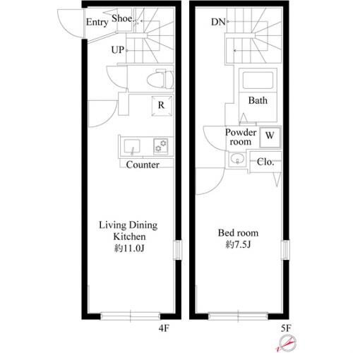 プロスパー飯田橋の物件間取画像