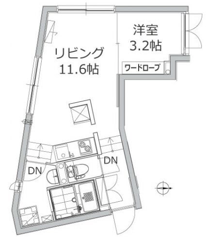 江戸川橋駅 徒歩5分 1階の物件間取画像