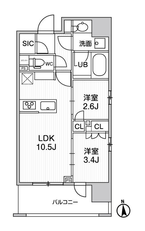シーズンフラッツ新御徒町イーストの物件間取画像