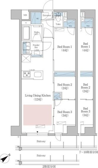 早稲田駅 徒歩2分 6階の物件間取画像
