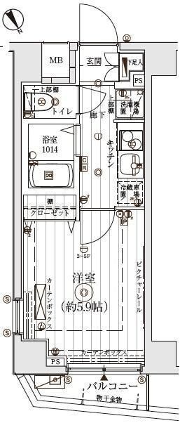 南新宿駅 徒歩6分 3階の物件間取画像