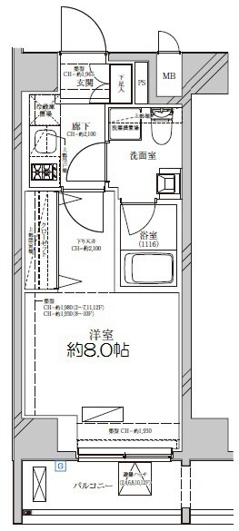 上中里駅 徒歩14分 8階の物件間取画像