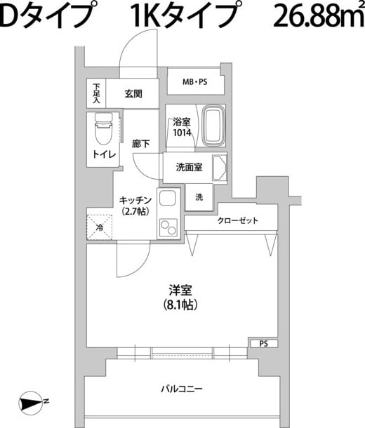 スカイレジデンス中落合の物件間取画像