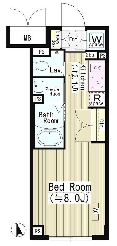 牛込柳町駅 徒歩5分 3階の物件間取画像