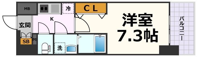 S-RESIDENCE亀島駅前ascentの物件間取画像