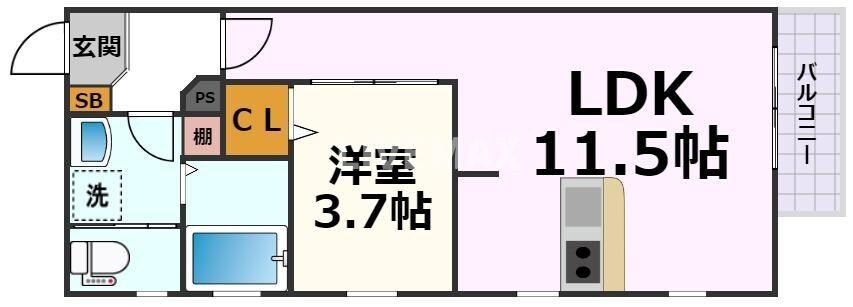 クラージュ本陣の物件間取画像