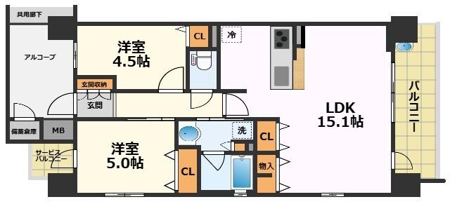 プレサンス　ロジェ　名古屋浅間町ザ・レジデンスの物件間取画像