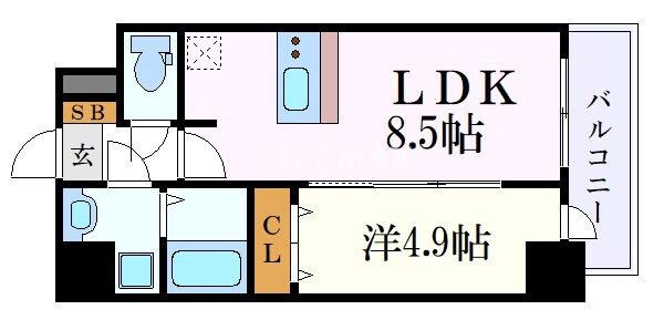 鶴舞駅 徒歩3分 6階の物件間取画像