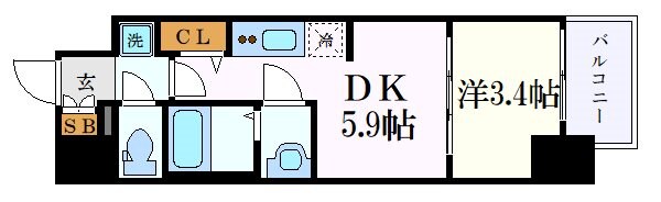 新栄町駅 徒歩1分 15階の物件間取画像