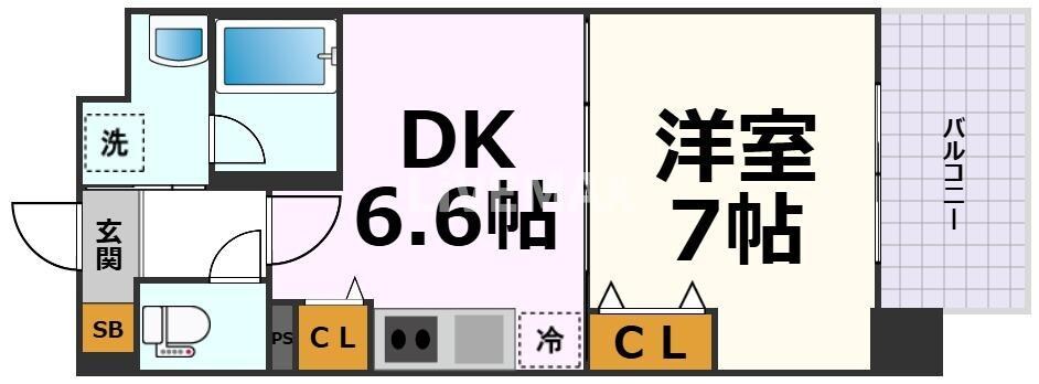 レーベスト志賀本通の物件間取画像