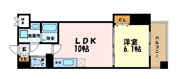 カスタリア志賀本通の物件間取画像