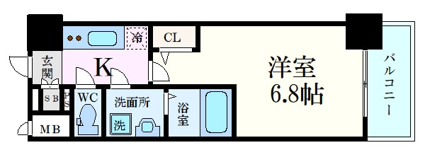 エスリード大阪上本町ブランシュの物件間取画像