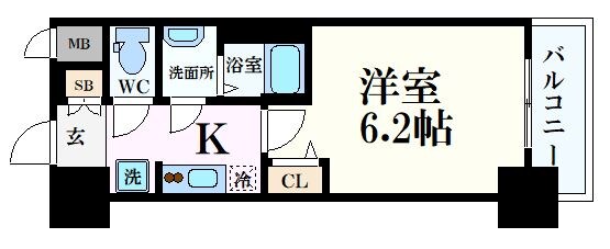 プレサンス難波インフィニティの物件間取画像