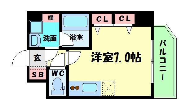 中之島駅 徒歩5分 6階の物件間取画像