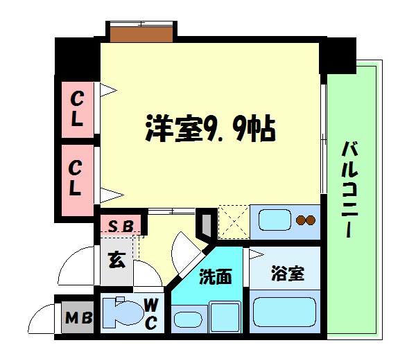 阿波座駅 徒歩5分 3階の物件間取画像