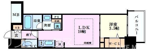 心斎橋駅 徒歩5分 12階の物件間取画像