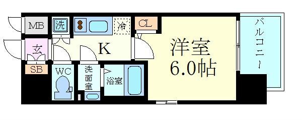 エスリード心斎橋EASTの物件間取画像