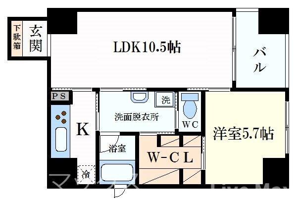 堺筋本町駅 徒歩1分 8階の物件間取画像