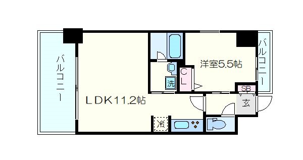 S-RESIDENCE江坂Eminenceの物件間取画像