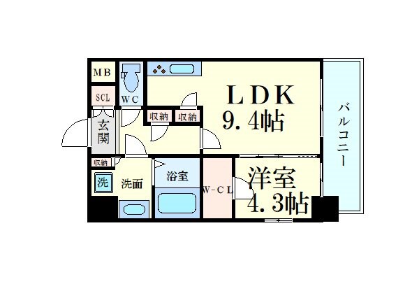 コンフォリア江坂広芝町の物件間取画像