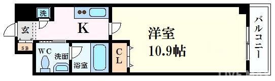 谷町六丁目駅 徒歩3分 6階の物件間取画像