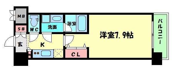 本町駅 徒歩8分 11階の物件間取画像