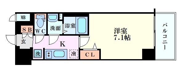 プレサンスOSAKA DOMECITYクロスティの物件間取画像