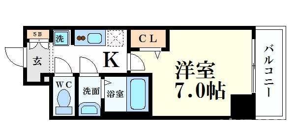 プレサンス堺筋本町駅前シェルの物件間取画像