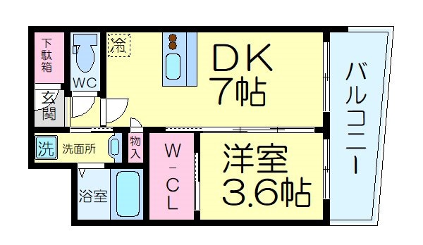 セレニテ江坂ルフレの物件間取画像