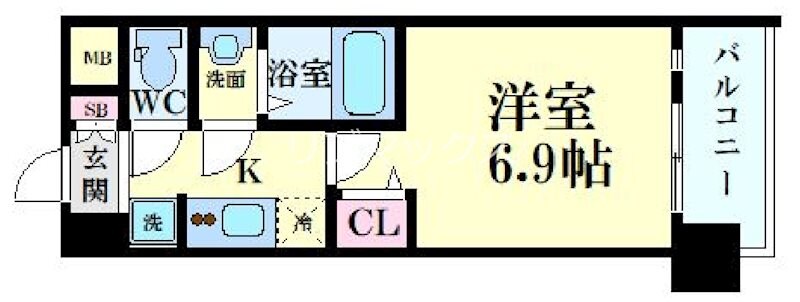 プレサンス江坂クォーレの物件間取画像