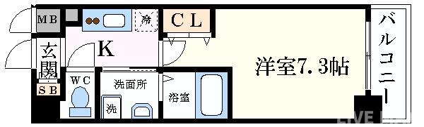 ミュプレ北浜（旧：プライムアーバン北浜）の物件間取画像