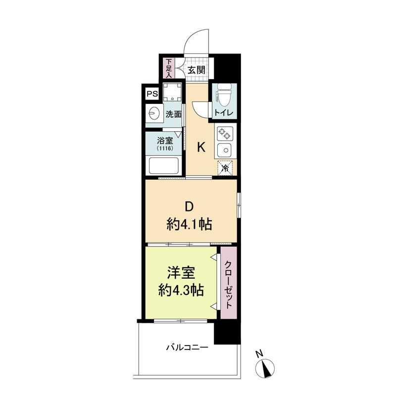 ライブガーデン江坂Ⅷの物件間取画像