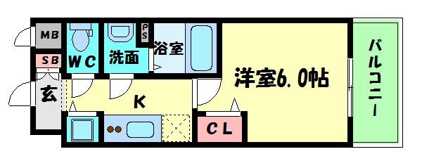 プレサンス北堀江　の物件間取画像