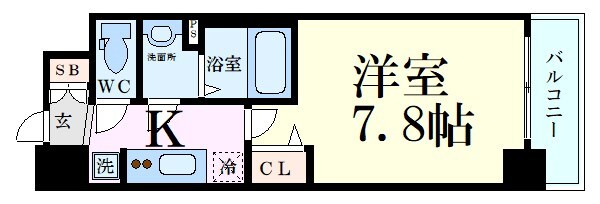 野田阪神駅 徒歩2分 15階の物件間取画像