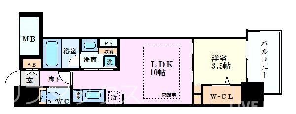 アーバネックス心斎橋Ⅱの物件間取画像