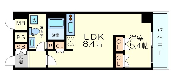 南堀江アパートメントシエロの物件間取画像