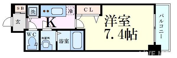 プランドール北浜の物件間取画像